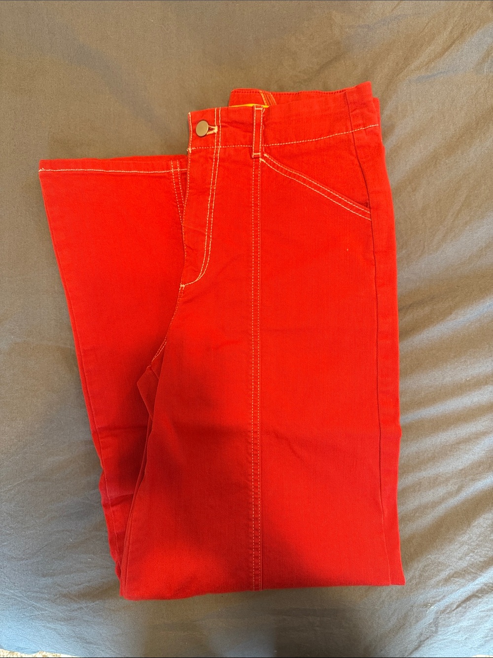 Anthropologie Bright Red High-Rise Jeans
